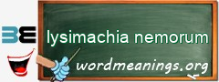 WordMeaning blackboard for lysimachia nemorum